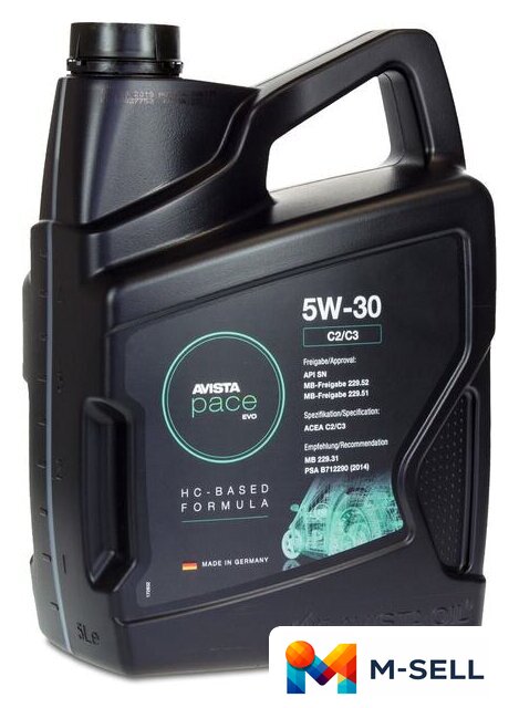 Моторное масло Avista pace EVO C2/C3 5W-30 5л - Изображение №2 — Мульти e-магазин M-SELL