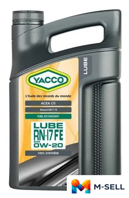 Моторное масло Yacco LUBE RN17 FE 0W-20 5л - Изображение №1 — Мульти e-магазин M-SELL