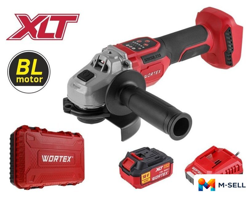 Угловая шлифмашина Wortex CAG 1812-2 SE SET 1334919 (с 1-им АКБ, кейс) - Изображение №1 — Мульти e-магазин M-SELL