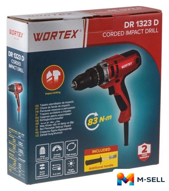 Ударная дрель-шуруповерт Wortex DR 1323 D 2322091 - Изображение №6 — Мульти e-магазин M-SELL