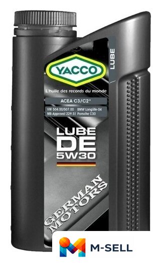 Моторное масло Yacco Lube DE 5W-30 1л - Изображение №1 — Мульти e-магазин M-SELL