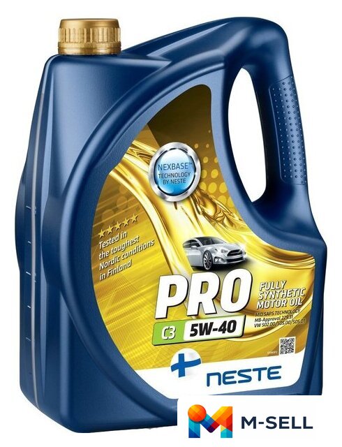 Моторное масло Neste Pro C3 5W-40 4л - Изображение №1 — Мульти e-магазин M-SELL