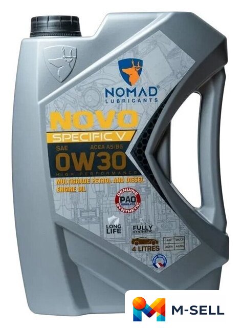 Моторное масло Nomad Novo Specific V 0W-30 4л - Изображение №1 — Мульти e-магазин M-SELL
