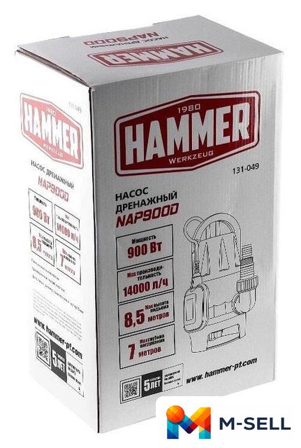 Дренажный насос Hammer NAP900D - Изображение №9 — Мульти e-магазин M-SELL