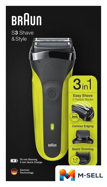 Электробритва Braun Series 3 Shave&Style 300BT (зеленый) - Изображение №9 — Мульти e-магазин M-SELL