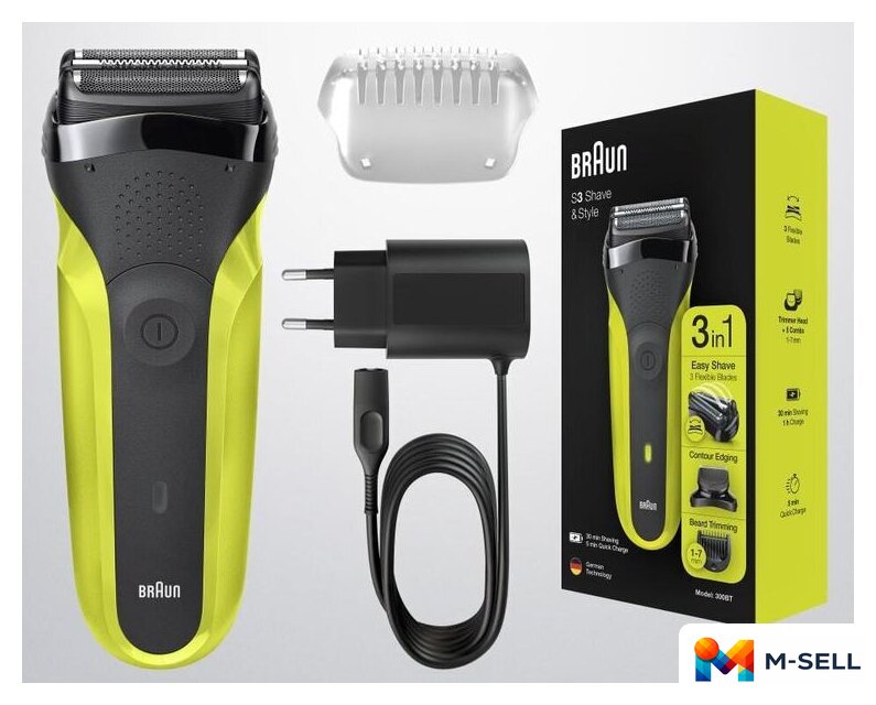 Электробритва Braun Series 3 Shave&Style 300BT (зеленый) - Изображение №2 — Мульти e-магазин M-SELL