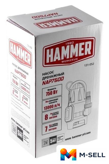 Дренажный насос Hammer NAP750D - Изображение №9 — Мульти e-магазин M-SELL