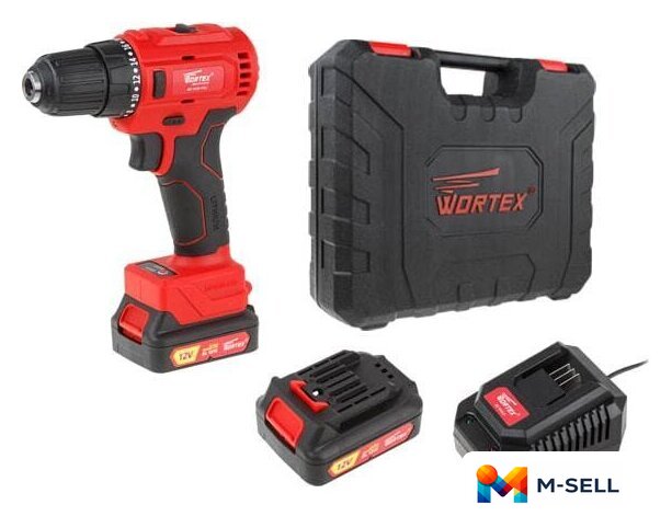 Дрель-шуруповерт Wortex BD 1220-1 DLi BD12201DLi1029 (с 2-мя АКБ, кейс) - Изображение №1 — Мульти e-магазин M-SELL