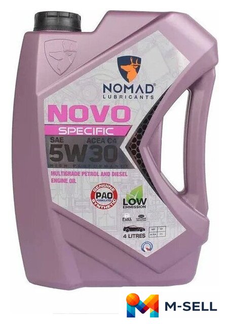 Моторное масло Nomad Novo Specific 5W-30 ACEA C4 4л - Изображение №1 — Мульти e-магазин M-SELL