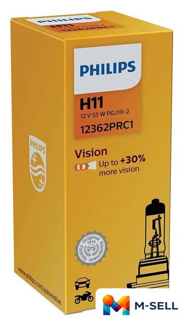 Галогенная лампа Philips H11 Vision +30% 1шт - Изображение №1 — Мульти e-магазин M-SELL