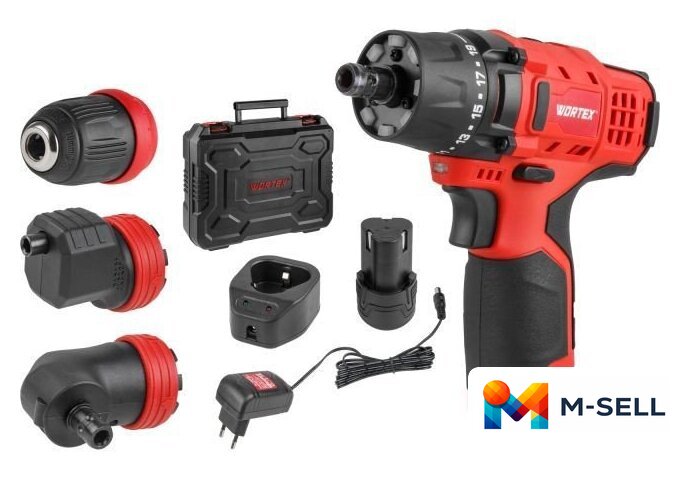 Дрель-шуруповерт Wortex LX BD 1215 Li Set 1326469 (с 2-мя АКБ, кейс) - Изображение №1 — Мульти e-магазин M-SELL