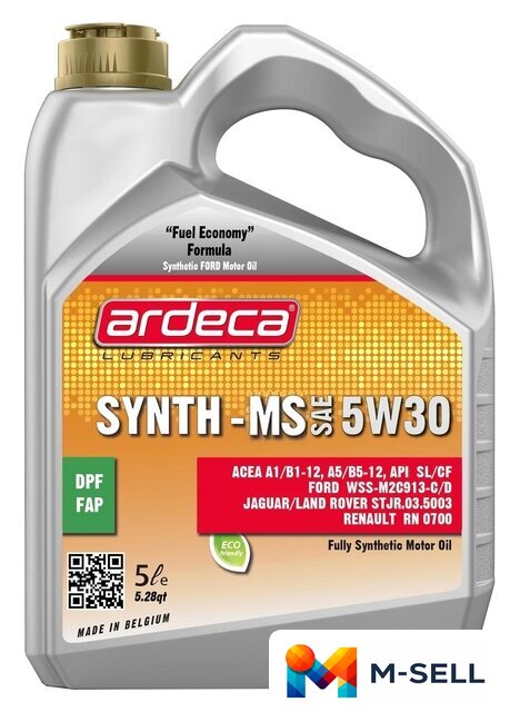 Моторное масло Ardeca SYNTH-MS 5W-30 5л - Изображение №1 — Мульти e-магазин M-SELL
