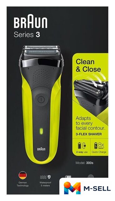 Электробритва Braun Series 3 300s (зеленый) - Изображение №6 — Мульти e-магазин M-SELL