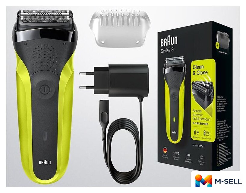 Электробритва Braun Series 3 300s (зеленый) - Изображение №2 — Мульти e-магазин M-SELL