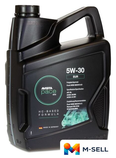 Моторное масло Avista pace EVO EUR 5W-30 5л - Изображение №2 — Мульти e-магазин M-SELL