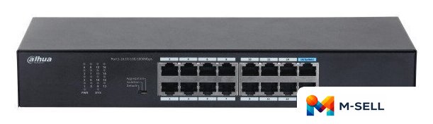Неуправляемый коммутатор Dahua DH-S3016-16GT - Изображение №1 — Мульти e-магазин M-SELL