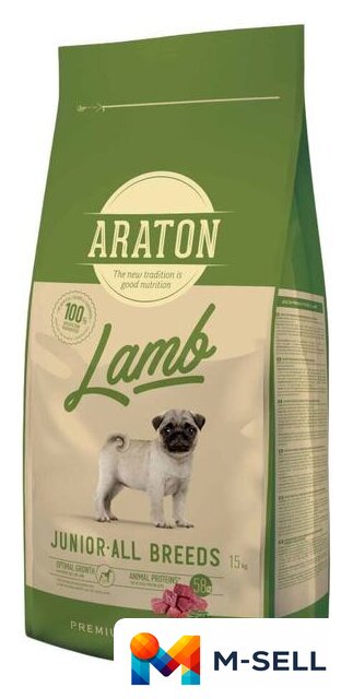 Сухой корм для собак Araton Junior Lamb 15 кг - Изображение №1 — Мульти e-магазин M-SELL