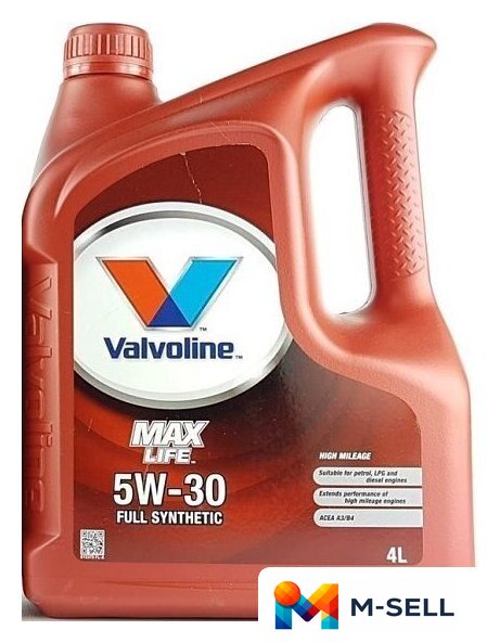 Моторное масло Valvoline Maxlife 5W-30 4л - Изображение №1 — Мульти e-магазин M-SELL
