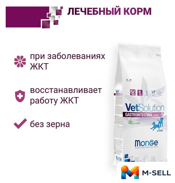 Сухой корм для собак Monge Vet Solution Gastrointestinal При заболеваниях жкт 5 кг - Изображение №3 — Мульти e-магазин M-SELL