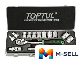 Набор трещотка с головками Toptul GCAD1502 15 предметов - Изображение №1 — Мульти e-магазин M-SELL