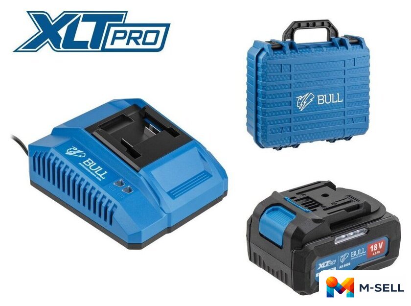 Аккумулятор с зарядным устройством Bull XLTpro 2329061 (18В/4 Ah + 18В) - Изображение №1 — Мульти e-магазин M-SELL