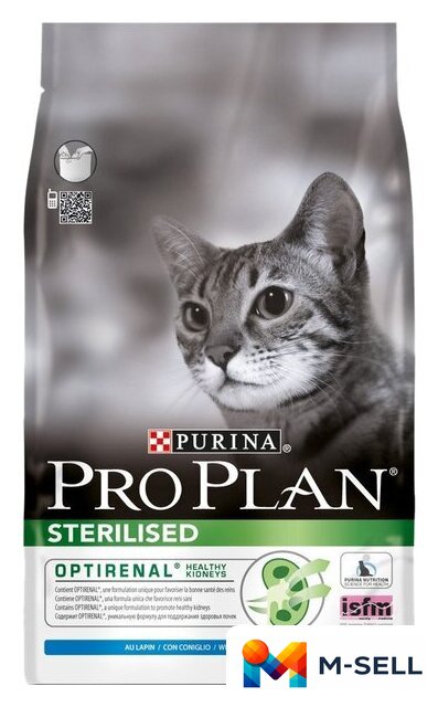 Сухой корм для кошек Pro Plan Sterilised для стерилизованных с кроликом 3кг - Изображение №1 — Мульти e-магазин M-SELL