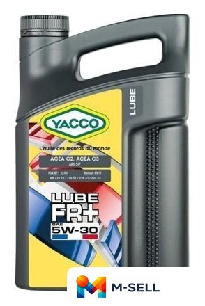 Моторное масло Yacco Yacco Lube FR+ 5W-30 5л - Изображение №1 — Мульти e-магазин M-SELL