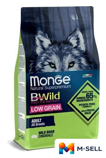 Сухой корм для собак Monge BWild Dog Adult Wild Boar (12 кг) - Изображение №1 — Мульти e-магазин M-SELL