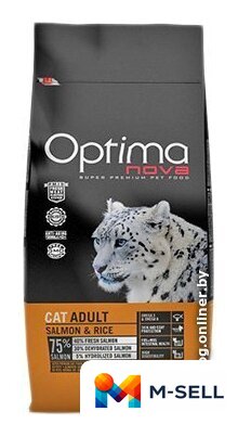 Сухой корм для кошек Optimanova Cat Adult Salmon & Rice 8 кг - Изображение №1 — Мульти e-магазин M-SELL