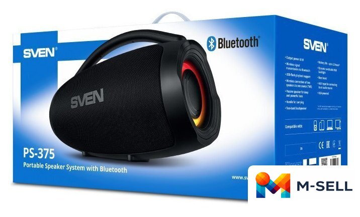 Беспроводная колонка SVEN PS-375 - Изображение №12 — Мульти e-магазин M-SELL