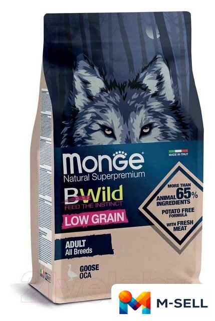 Сухой корм для собак Monge BWild Adult Goose (12 кг) - Изображение №1 — Мульти e-магазин M-SELL