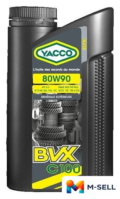 Трансмиссионное масло Yacco BVX C 100 80W-90 1л - Изображение №1 — Мульти e-магазин M-SELL