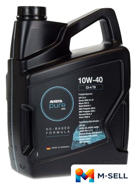 Моторное масло Avista pure EVO CI-4 TS 10W-40 5л - Изображение №2 — Мульти e-магазин M-SELL