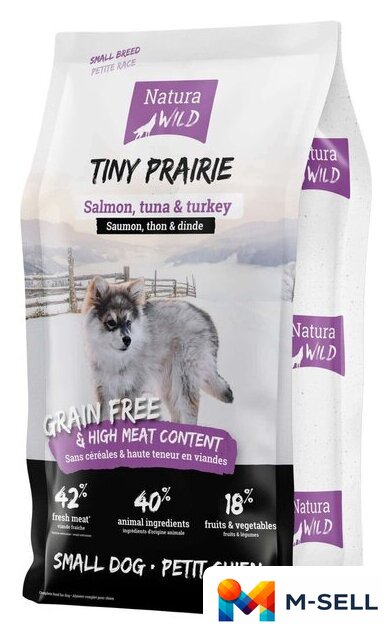Сухой корм для собак Natura Wild Tiny Prairie с лососем, тунцом и индейкой 585437 (12 кг) - Изображение №1 — Мульти e-магазин M-SELL