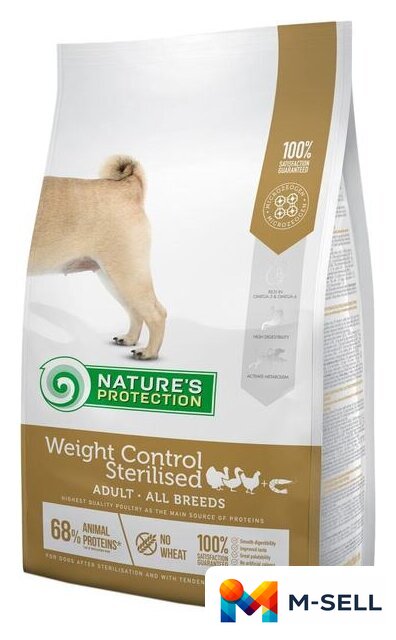 Сухой корм для собак Nature's Protection Weight Control Sterilised 12 кг - Изображение №1 — Мульти e-магазин M-SELL