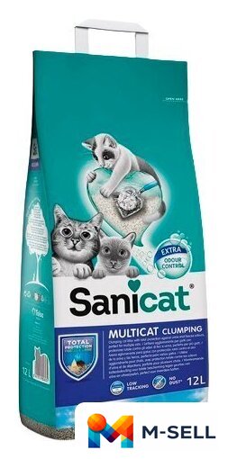Наполнитель для туалета Sanicat Clumping Multicat 12л - Изображение №1 — Мульти e-магазин M-SELL