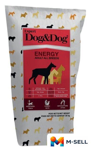 Сухой корм для собак Dog&Dog Expert Adult All Breeds Energy 20 кг - Изображение №1 — Мульти e-магазин M-SELL