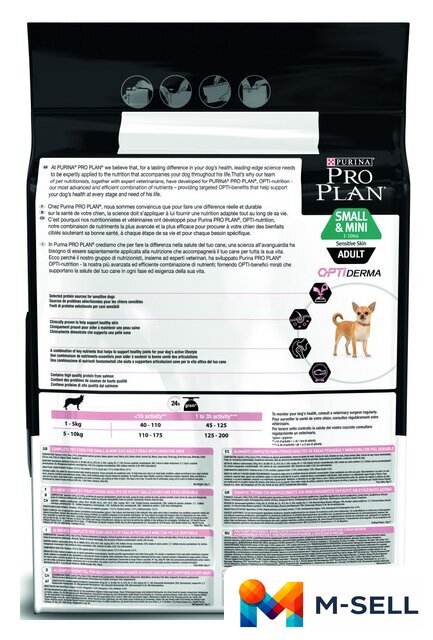 Сухой корм для собак Pro Plan Adult Small & Mini Optiderma Sensitive Skin с лососем 7 кг - Изображение №2 — Мульти e-магазин M-SELL