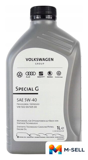 Моторное масло AUDI/Volkswagen Special G 5W-40 1л GS55502M2 - Изображение №1 — Мульти e-магазин M-SELL