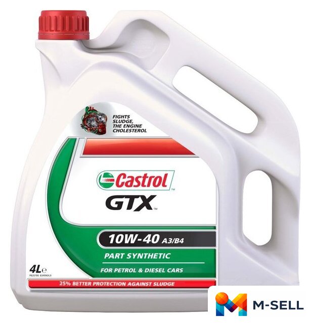 Моторное масло Castrol GTX 10W-40 A3/B4 4л - Изображение №1 — Мульти e-магазин M-SELL