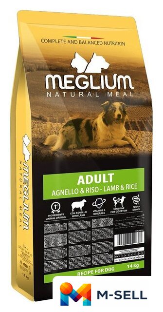 Сухой корм для собак Meglium Dog Adult Lamb MS1914 14 кг - Изображение №1 — Мульти e-магазин M-SELL