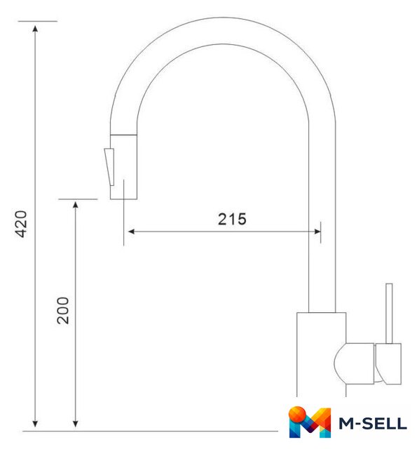Смеситель Gross Aqua Neosteel 3140609SS - Изображение №2 — Мульти e-магазин M-SELL