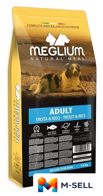 Сухой корм для собак Meglium Dog Adult Fish MS0414 14 кг - Изображение №1 — Мульти e-магазин M-SELL
