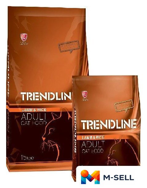 Сухой корм для кошек Trendline Adult Cat Food с ягненком и рисом 15 кг - Изображение №1 — Мульти e-магазин M-SELL