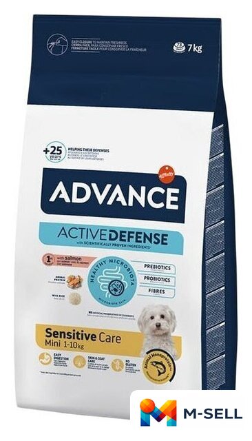 Сухой корм для собак Advance Mini Sensitive с лососем и рисом 7 кг - Изображение №2 — Мульти e-магазин M-SELL