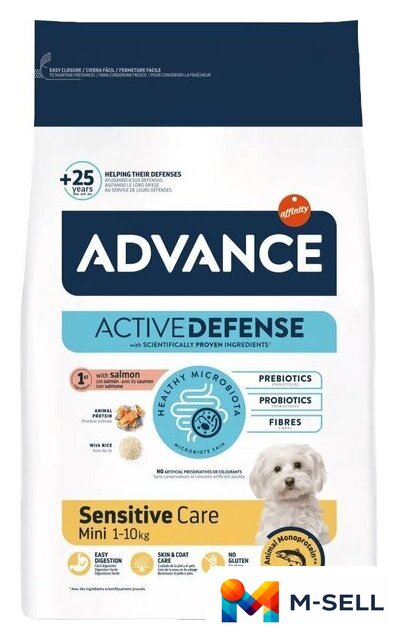 Сухой корм для собак Advance Mini Sensitive с лососем и рисом 7 кг - Изображение №1 — Мульти e-магазин M-SELL