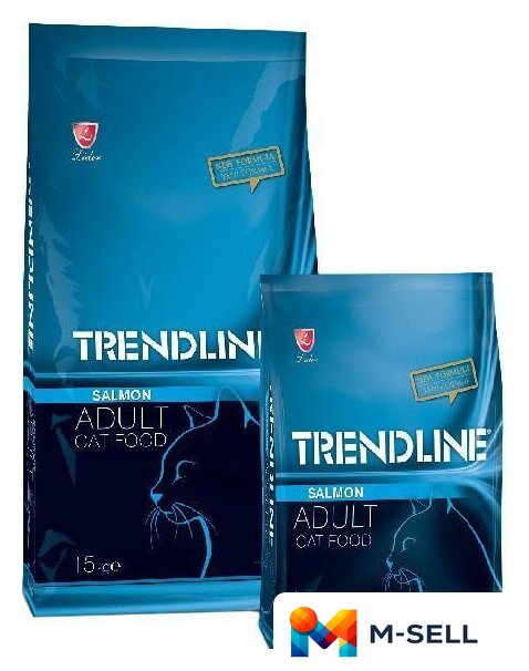 Сухой корм для кошек Trendline Adult Cat Food с лососем 15 кг - Изображение №1 — Мульти e-магазин M-SELL
