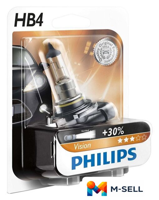 Галогенная лампа Philips HB4 Vision 1шт [9006PRB1] - Изображение №1 — Мульти e-магазин M-SELL