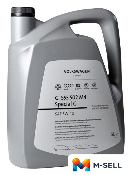 Моторное масло AUDI/Volkswagen Special G 5W-40 5л GS55502M4 - Изображение №1 — Мульти e-магазин M-SELL