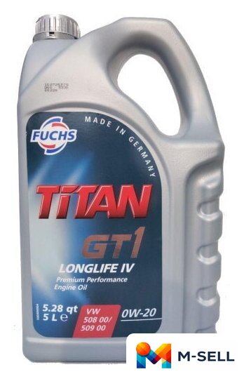 Моторное масло Fuchs Titan GT1 Longlife IV 0W-20 5л - Изображение №1 — Мульти e-магазин M-SELL